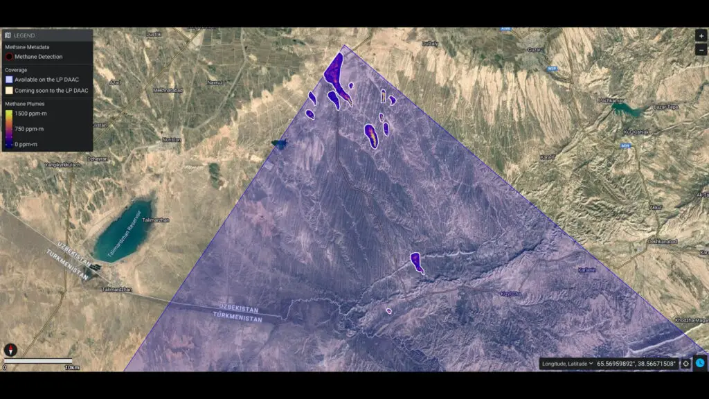 NASA EMITs Methane Map