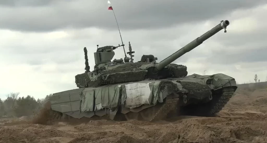 T-90M Proryv tank with Nakidka Cape