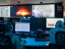 Sailors Stand Watch at the U.S. 5th Fleet Headquarters