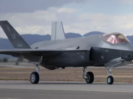 F-35 taxis from the runway