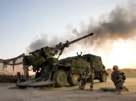 French Troops fire Caesar Howitzer