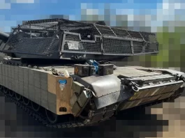 Ukrainian M1A1 SA Abrams with Coop Cage