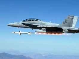 US Navy F-18 Aircraft fires AARGM