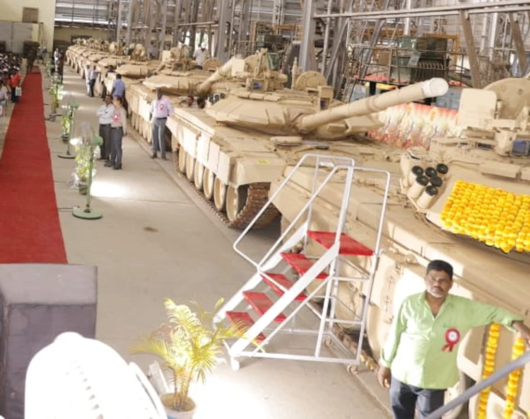 Ten T-90 Bhishma Mk III Tanks during delivery