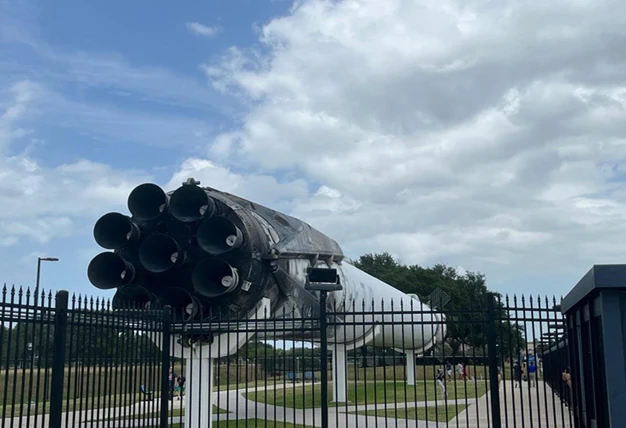 Rocket lying prone where the astronauts are trained.