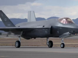 F-35 taxis from the runway