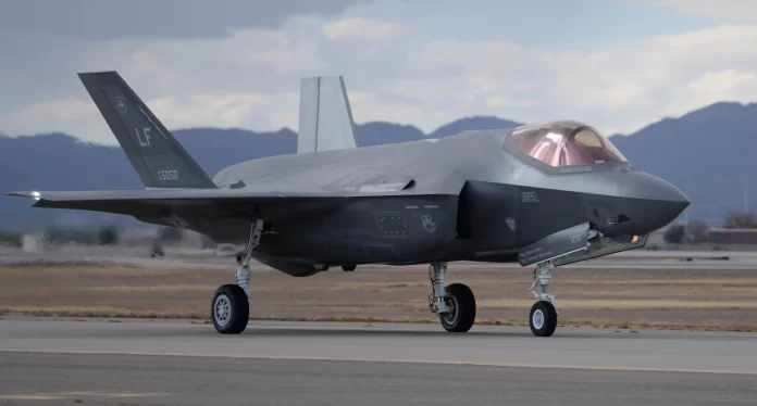 F-35 taxis from the runway