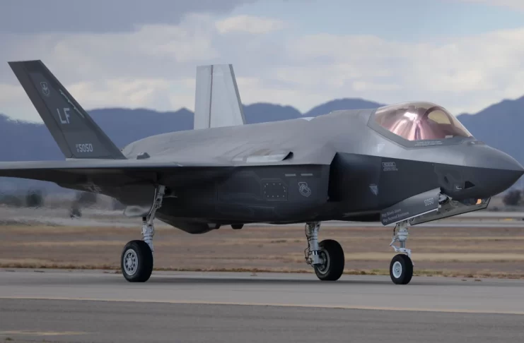 F-35 taxis from the runway