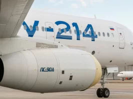 PS-90A engine on a Tu-214 Aircraft