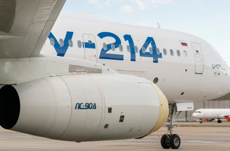 PS-90A engine on a Tu-214 Aircraft