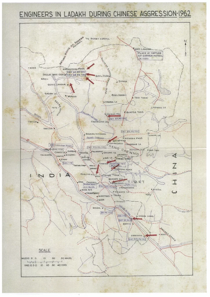 Map 2 - Detachments of Platoon (372) Field Company