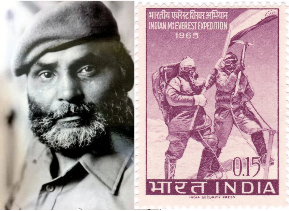 Colonel Narendra Kumar PVSM, KC, AVSM, FRGS  / A commemorative postage stamp on Indian Everest Expedition was issued on 15 Aug 1965 by India Post