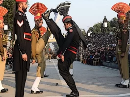 Beating the Retreat Ceremony at Wagah Border