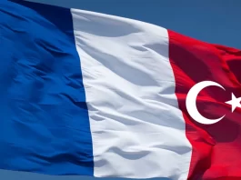 French Flag Superimposed by Turkish Flag