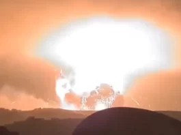 Iranian Fordow Nuclear site after US B2 Bomber Strike with bunker busting bombs