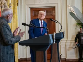 US President Donald J Trump and Indian Prime Minister Narendra Modi in White House