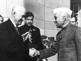 US President Dwight D. Eisenhower with Indian PM Jawaharlal Nehru