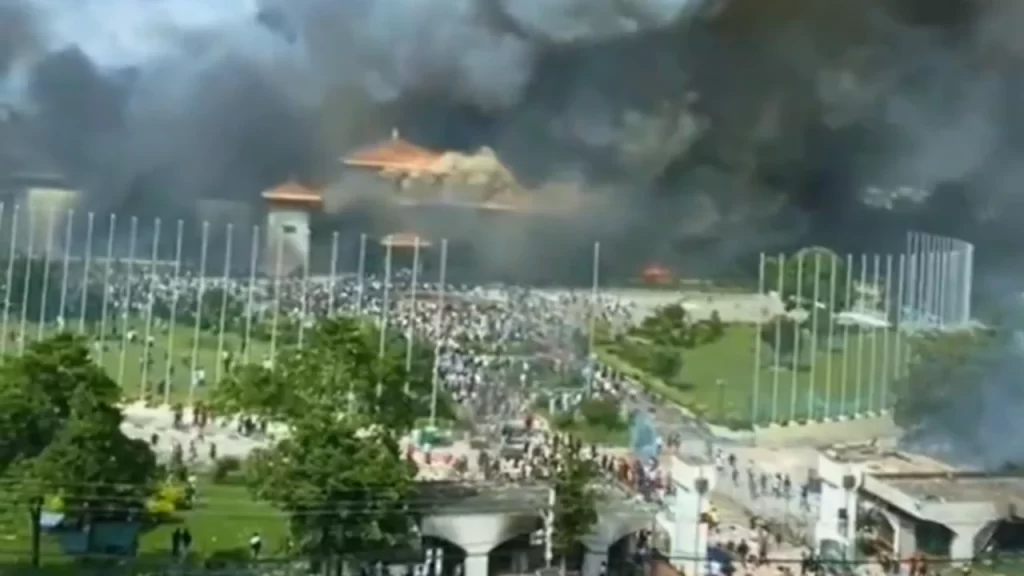 Gen Z Protestors Burn the Parliament in Nepal
