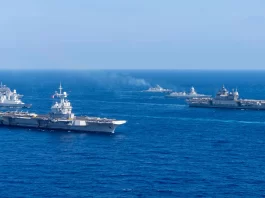 Indian and French Carrier Fleet During Varuna 2025 Ex
