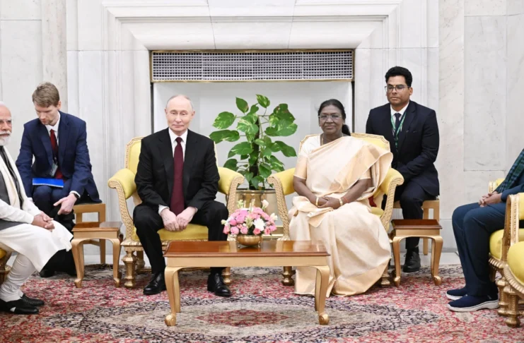 Russian President Putin in India with the Indian President Smt. Droupadi Murmu