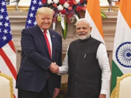 The Prime Minister, Shri Narendra Modi meeting the President of United States of America (USA), Mr. Donald Trump, at Hyderabad House, in New Delhi on February 25, 2020