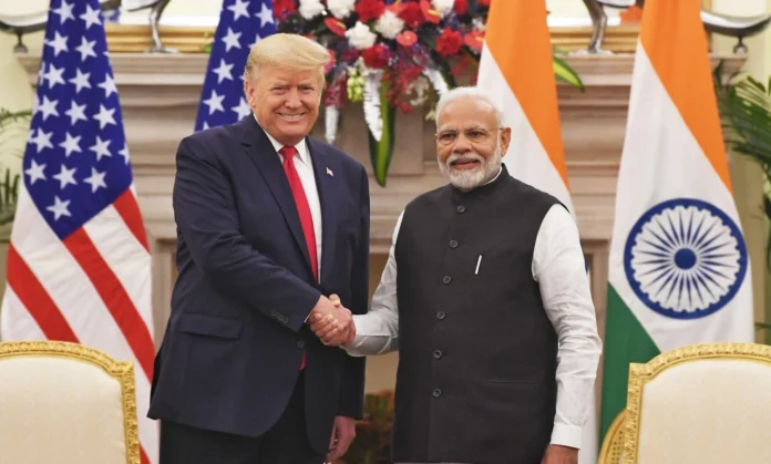 The Prime Minister, Shri Narendra Modi meeting the President of United States of America (USA), Mr. Donald Trump, at Hyderabad House, in New Delhi on February 25, 2020