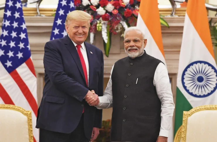 The Prime Minister, Shri Narendra Modi meeting the President of United States of America (USA), Mr. Donald Trump, at Hyderabad House, in New Delhi on February 25, 2020