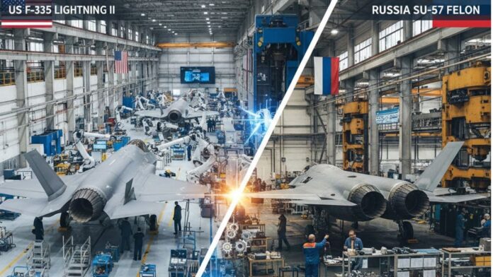 Representative Image of F-35 and Su-57 manufacturing
