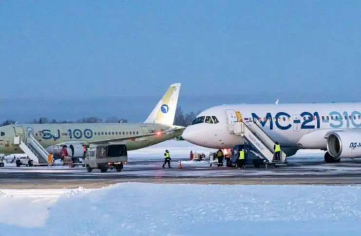 Russian SJ-100 and MC-21 at Syktyvkar airport