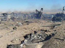 Charred Remains of US C-130 Aircraft in Iran