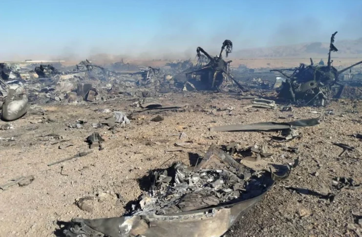 Charred Remains of US C-130 Aircraft in Iran