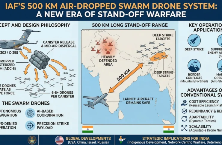 IAF's 500 km Range Air-Launched Drone System Infographic