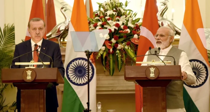 Indian Pm Narendra Modi and Turkish President Erdogan Indian PM Narendra Modi and Turkish President Recep Tayyip Erdoğan
