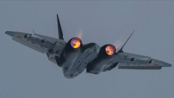 Su-57 Engine During the Flight