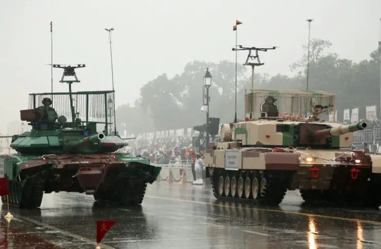 T-90 Bhishma and Arjun Mk-1 Tank with Cope Cage and Attached Drone