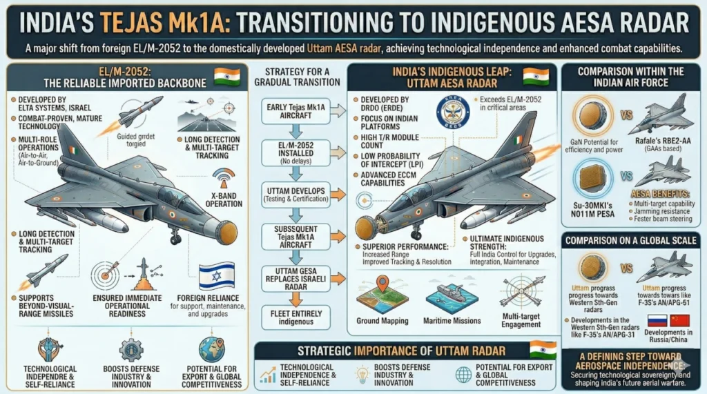 Uttam AESA Radar Infographic