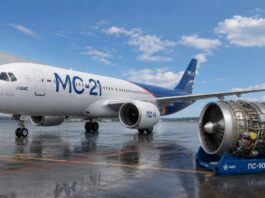 MC-21 and PS-90A3 engine - Representation