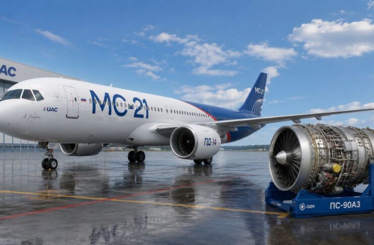 MC-21 and PS-90A3 engine - Representation