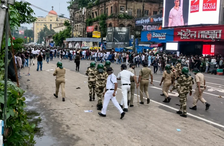 Police Charging at Peaceful Protestors in West Bengal