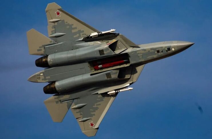 Su-57E with RVV-SDM Air-to-Air Missile