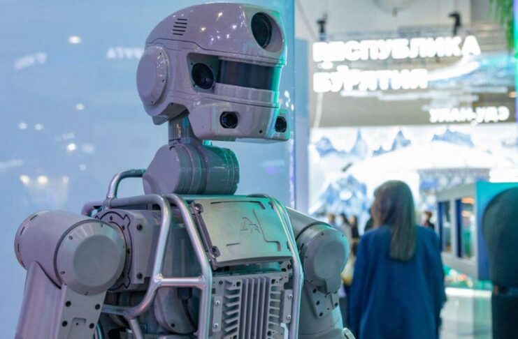 Teledroid anthropomorphic robot